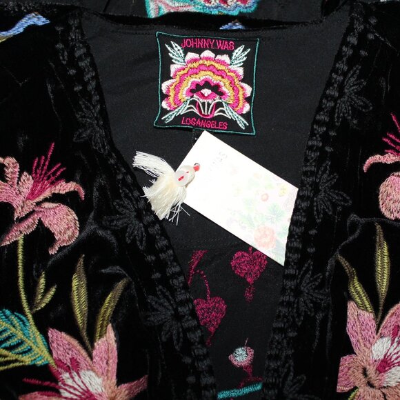NWT Johnny Was 3J Workshop Biya JWLA Embroidered Velvet Bolero Amarylla Jacket - Picture 7 of 8